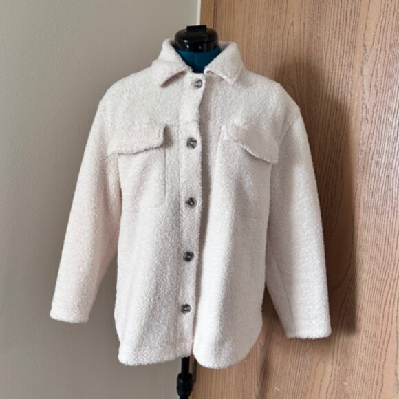 Banana Republic Woman's Sherpa Jacket Small White - Picture 1 of 4
